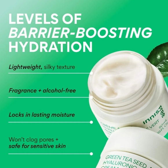 2/$30 innisfree Green Tea Seed Hyaluronic Acid Hydrating Cream - Picture 4 of 8